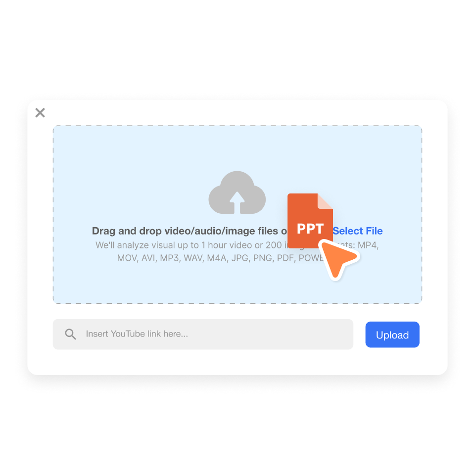 Upload your slide deck to Visla’s platform for AI-driven slide narration video creation.